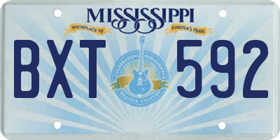 MS license plate BXT592