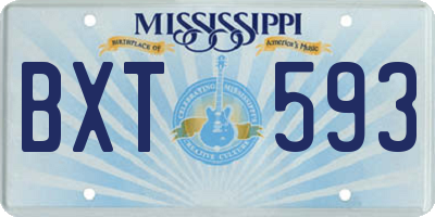 MS license plate BXT593