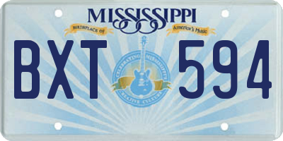 MS license plate BXT594