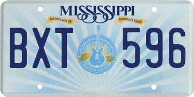 MS license plate BXT596