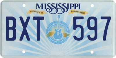 MS license plate BXT597