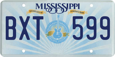 MS license plate BXT599