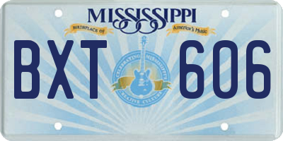 MS license plate BXT606