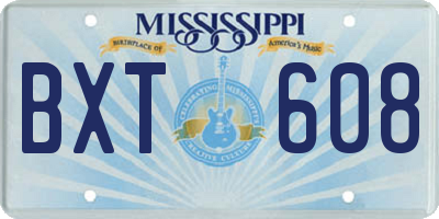 MS license plate BXT608