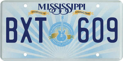 MS license plate BXT609