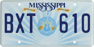MS license plate BXT610