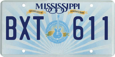 MS license plate BXT611