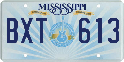MS license plate BXT613