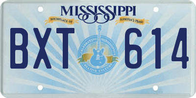 MS license plate BXT614