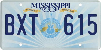 MS license plate BXT615