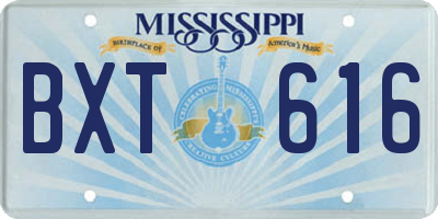 MS license plate BXT616