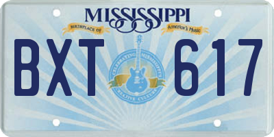 MS license plate BXT617