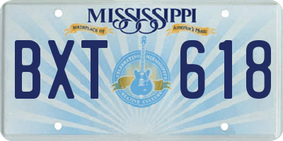 MS license plate BXT618