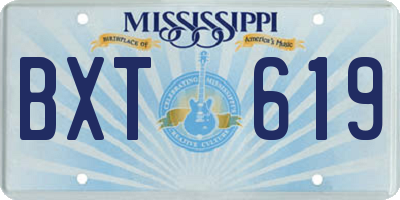 MS license plate BXT619