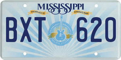 MS license plate BXT620