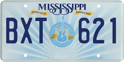 MS license plate BXT621