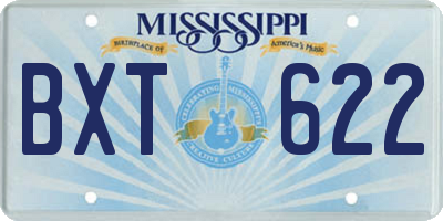 MS license plate BXT622