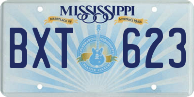 MS license plate BXT623