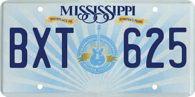 MS license plate BXT625