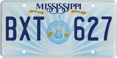 MS license plate BXT627
