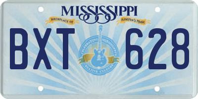 MS license plate BXT628