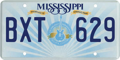 MS license plate BXT629