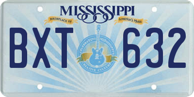 MS license plate BXT632