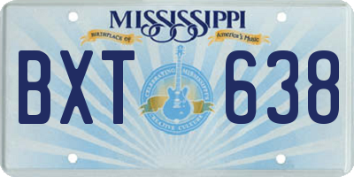 MS license plate BXT638