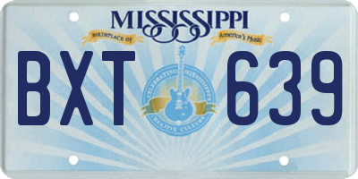MS license plate BXT639