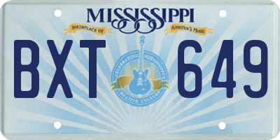 MS license plate BXT649