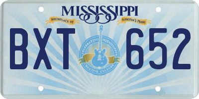 MS license plate BXT652