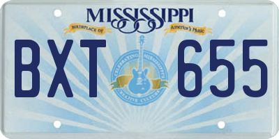 MS license plate BXT655