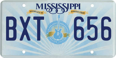MS license plate BXT656