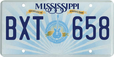 MS license plate BXT658