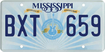 MS license plate BXT659