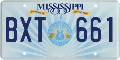 MS license plate BXT661
