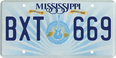 MS license plate BXT669