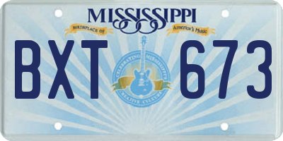 MS license plate BXT673