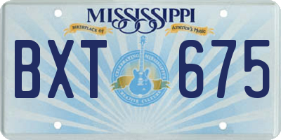 MS license plate BXT675