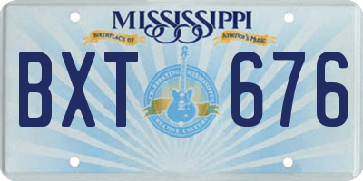 MS license plate BXT676