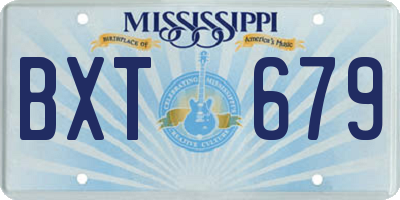 MS license plate BXT679