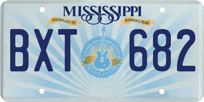 MS license plate BXT682