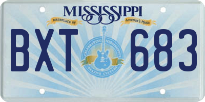 MS license plate BXT683