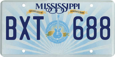 MS license plate BXT688