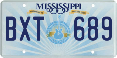 MS license plate BXT689