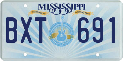 MS license plate BXT691