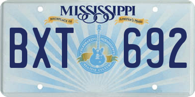 MS license plate BXT692