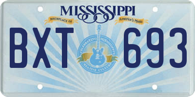 MS license plate BXT693