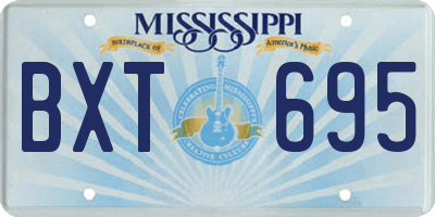 MS license plate BXT695