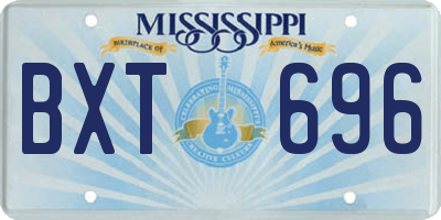 MS license plate BXT696